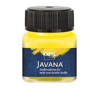 Kreul 90962-Vernice Javana per Tessuti Chiari e Scuri, 20 ml Giallo Vetro, Carattere pastoso, per timbrare e stenografare, Lavabile Dopo Il Fissaggio, Yellow