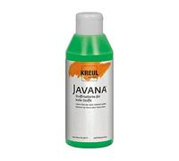 KREUL 91308 - Vernice per tessuti Javana per tessuti leggeri, barattolo da 250 ml in verde brillante, vernice liscia a base d'acqua con carattere cremoso, penetra in profondità nelle fibre