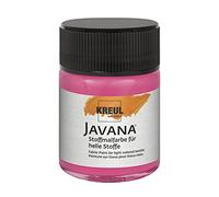 Kreul 91936-50 ml Javana Rosa per Tessuti Leggeri, Vernice a Base d'Acqua dal Carattere cremoso, penetra in profondità nelle Fibre, Lavabile Velocemente Dopo Il Fissaggio, Colore Pink, 50 ml, 91936