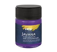 KREUL 91957 - Vernice per tessuti Javana per tessuti chiari e scuri, 50 ml viola vetro, carattere pastoso, per timbrare e stenografare, lavabile dopo il fissaggio
