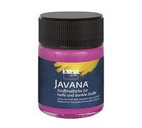 Kreul 91969 - Vernice per tessuti Javana per tessuti chiari e scuri, 50 ml vetro magenta, carattere pastoso, per timbrare e stenografare, lavabile dopo il fissaggio