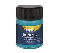 KREUL 91980 - Vernice per tessuti Javana per tessuti chiari e scuri, 50 ml vetro turchese, carattere pastoso, per timbrare e stenografare, lavabile dopo il fissaggio