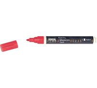Kreul 92763-Pennarello Tessile Medio, Rosso, con Punta a Proiettile, Larghezza del Tratto da 2 a 4 mm Circa, Pennarello Opaco disegnare Tessuti Chiari e Scuri, Colore Red, Medium, 92763