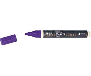 KREUL 92766 - Marcatore Tessile Medio Opaco, Viola, con Punta a Proiettile, Larghezza del Tratto da 2 a 4 mm Circa, Pennarello Opaco per Tessuti per disegnare Tessuti Chiari e Scuri