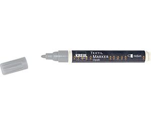 KREUL 92770 - Pennarello Tessile Medio Opaco, Argento, con Punta a Proiettile, Larghezza del Tratto da 2 a 4 mm Circa, Pennarello Opaco per Tessuti per disegnare Tessuti Chiari e Scuri