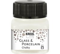 Kreul 16631 - Vetro e Porcellana Cotone Bianco Gessato, 20 ml vetro, morbido - vernice opaca a base d'acqua per vetro e porcellana, asciugatura rapida, opaco