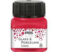 Kreul 16206-Vetro Rosso Carminio Classico, in Barattolo, Vernice Brillante a Base d'Acqua per Vetro e Porcellana, a Rapida Essiccazione, Coprente, Colore Crimson, 20 ml, 16206