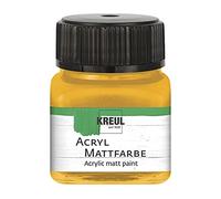 Kreul Colore Acrilico Opaco, cremoso Coprente, ad Asciugatura Rapida, a Base d'Acqua, Adatto per Molte superfici Diverse, in Vetro da 20 ml, Giallo Oro