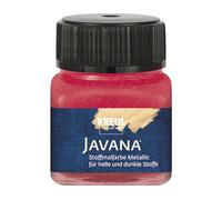 Kreul Javana-Pittura per Tessuti Chiari e Scuri, 20 ml, Vetro, cremoso Brillante Metallizzato, Effetto pastoso, per Stampa e Stencil, Lavabile Dopo Il Fissaggio, Colore: Rosso