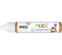Kreul Mucki Window Color, vernice per finestre a base d'acqua, senza parabeni, senza glutine, senza lattosio, vegano, facile da dipingere, lavabile, 29 ml, colore: marrone chiaro