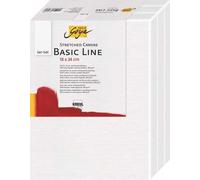 Kreul 631824-Tela Solo Goya Stirata Basic Line 18 x 24 cm, Set da 3, con Tela 4 Volte primerizzata, per Colori a Olio, acrilici e Gouache, Cotone, White