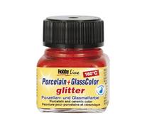 KREUL Vernice porcellana PORCELAIN+GLASS COLORE 160ºC Glitter Rosso 20ml