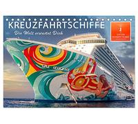 Kreuzfahrtschiffe - die Welt erwartet Dich (Tischkalender 2026 DIN A5 quer), CALVENDO Monatskalender: Sehnsucht nach der nächsten der nächsten Reise. ... Kreuzfahrtschiffe warten auf ihre Gäste.
