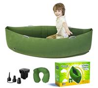 KreyNa Sedia sensoriale per bambini, sedia gonfiabile Peapod giocattolo sensoriale per bambini autistici, canoa sensoriale ADHD da 152,4 cm, con cuscino per il collo, pompa ad aria elettrica, verde