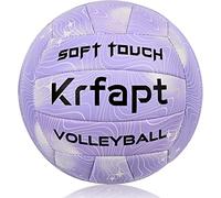Krfapt Palla da pallavolo e beach volley, misura 5, ufficiale, soft touch, per attività all'aperto/interno, impermeabile con design a costine (viola)