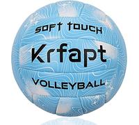 Krfapt Palla da pallavolo e beach volley taglia 5 ufficiale - Palla da allenamento soft touch per interni/esterni, impermeabile con design a ondine (Blu)