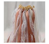 KRFVGYQNK Bastoncini con Nastri Colorati Assortiti, Bacchette a Nastro Multicolore Confezione da 10/20/50 Pezzi di Oggetti Scena for la Danza della Festa Nuziale(Brown,10pcs)