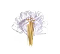 KRFVGYQNK Bastoncini con Nastri Colorati Assortiti, Bacchette a Nastro Multicolore Confezione da 10/20/50 Pezzi di Oggetti Scena for la Danza della Festa Nuziale(White Ribbon,10pcs)