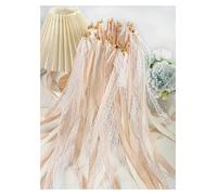 KRFVGYQNK Bastoncini con Nastri Colorati Assortiti, Bacchette a Nastro Multicolore Confezione da 10/20/50 Pezzi di Oggetti Scena for la Danza della Festa Nuziale(Champagne,50pcs)