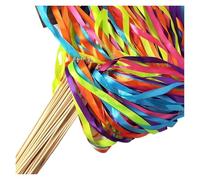 KRFVGYQNK Bastoncini con Nastri Colorati Assortiti, Multicolor Wedding Wands Rhythmic Dance Ribbons Bells Streamers Party Decor Pack of 50/20 PCS(Mix Color,50pcs)
