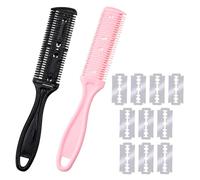 KRFWGUU 2 Pcs Pettine Tagliacapelli Sfilzino Per Capelli Pettine Da Taglio Professionale,Pettini Per Tagliacapelli Universali,Con 10 Lame Ricambio,Per Tagliare Capelli Per Il Salo E L'Uso Domestico
