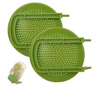 KRFWGUU 2 Pezzi Coperchio Germinazione Con Filtro, Coperchio Germogliatore Per Barattoli A Bocca Larga, Germogliatore A Barattolo Per Semi Da Germogliare, Kit Fai Da Te Per Germogli Freschi Fatti