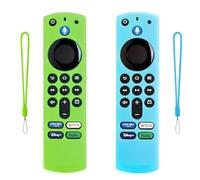 KRFWGUU 2 Pezzi Silicone Remote Case Compatible With Firestick 4K Max (2Nd)/Toshiba/Insignia/Pioneer/Omni Alexa Voice Remote Enhanced With Lanyard