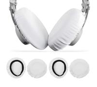 KRFWGUU Custodie Per Cuffie,4 Pezzi Di Copri Auricolari In Tessuto Flessibile, Adatte Per Cuffie Da 6 A 7,5 Cm, Riutilizzabili,Antipolvere, Copri Auricolari In Tessuto Fodere Elastiche(Bianco)