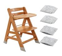KRFWGUU Set Feltrini Per Seggiolone | 4 Protezioni Pavimento Compatibili Con Hauck Alpha, Beta, Roba Sit Up E Molti Altri | Protezione Antigraffio A Innesto - Grigio