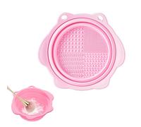 KRFWGUU Spazzole Per Cosmetici Tappetino Per Pulizia, Tampone In Silicone Per Pennelli Per Il Trucco, Pieghevole Per La Pulizia Dei Pennelli, Pulisci Pennelli Make Up Di Lavaggio Portatile(Rana)