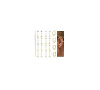 KRFY 10 pezzi Set di orecchini con retro piatto Gioielli ipoallergenici per piercing al trago in acciaio chirurgico argento/oro Orecchini a cartilagine per donne senza filo Push in Lip Nose Piercing