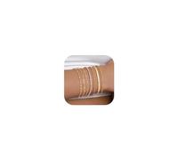 KRFY 7 Pz Bracciale Oro per Donna 14 carati Placcato Oro Bracciali in Acciaio Inox Paperclip Spina di Pesce Perline Serpente Bracciali A Catena Bracciale Regolabile Bracciale Oro Set