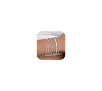 KRFY 7 Pz Bracciale per Donna Bracciale Argento Set in Acciaio Inox Figaro Cubano Tennis Catena Graffetta Spina di Pesce Perline Serpente Impilabile Argento Bracciali Oro Set per Gioielli da Donna