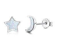 KRFY 925 Argento Sterling Orecchini a Stella Orecchini di Opale per Donne Orecchini Minimalisti Placcati in Oro 18K Creato Bianco Blu Rosa Regali di Gioielli Ipoallergenici in Opale