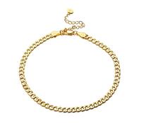 KRFY 925 Cavigliere in Argento da Donna 18K oro Bianco Placcato Solido Taglio Diamante Cubano Figaro Spina di Pesce Mariner Graffetta a Catena Cavigliere per Donna Gioielli da Spiaggia