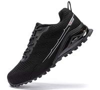 Kricely Scarpe da Trail Running Uomo Outdoor Leggero Traspirante Scarpe da Passeggio Moda Multicolore Trekking Fitness Running Sneakers（Nero 44.5）