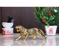 KridayKraft Statuetta decorativa da tavolo, in metallo dorato, a forma di tigre, giaguaro, pantera, sher, Feng Shui e Vanstu, statuette da esposizione con animali