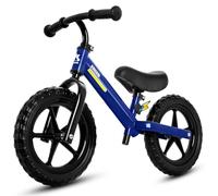 KRIDDO Bicicletta Senza Pedali per Bambini 2-5 Anni, con Doppio Cuscinetto per una Guida Fluida, Placca Decorativa Deliziosa, Sella e Manubrio Regolabili, Regalo Perfetto per Età 2-3 Anni, Blu