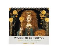 Kriegergergöttin 2025 - Calendario con fasi lunari, con calendario lunare, per la decorazione della casa, per gli amanti della mitologia