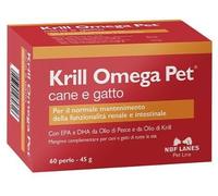 Krill Nbf Lanes Omega PET Integratore Malattie Infiammatorie Cani E Gatti 60 Perle