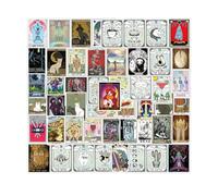 Krilucly 50 Pezzi Tarocchi Adesivi, Vintage Stickers, Adesivi in Vinile con Decorazione Estetica, Cartoon Adesivi, Adesivi Graffiti Personalizzati, Per Album Di Ritagli, Laptop, Bottiglia D'acqua