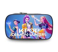 Krilucly Kpop Demon Astuccio, Huntrix Astuccio Bambino di Grande Capacità, Anime Hunters Studenti Cancelleria Matita Borsa, astuccio con Cerniera di Grande Capacità per Scuola e L'ufficio, A