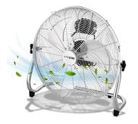 Krimex Ventilatore da Terra 100 Watt Inclinabile 3 Velocità da Pavimento in Metallo Alta Resistenza da Ufficio, Industriale, Casa (Alluminio)