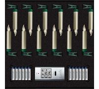 Krinner Lumix SuperLight 75543 - Candele a LED senza fili, 9 cm, con telecomando e batterie, set base da 12 pezzi