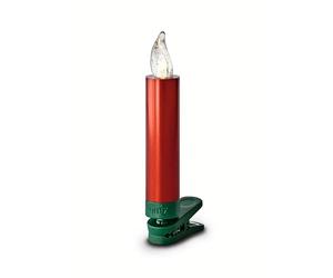 Krinner LUMIX Superlight Mini Metallic, candele per albero di Natale, senza fili, laccate a mano, set base con 12 candele e telecomando a infrarossi, rosso, 75546, 1,5 x 1,5 x 9 cm