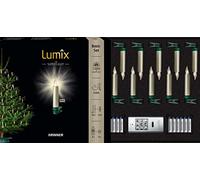 Krinner Lumix Superlight Mini Metallic - Set di 12 candele LED per albero di Natale, in plastica ABS, 0,014 W, 1,5 x 1,5 x 9 cm, laccate a mano