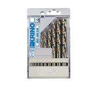 Krino 01155201 - Set di Punte per Trapano Rettificate al Cobalto 5% Per Acciaio Inox, 10 Pezzi - Ø 1-2-3-4-5-6-7-8-9-10