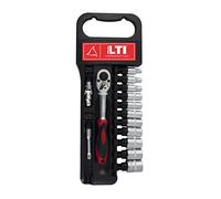 Krino 64300001 Bussole, Cricchetto ed Accessori 1/4, Set da 14 Pezzi, Acciaio