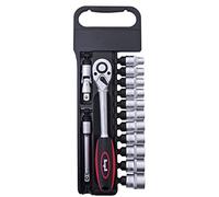 Krino 64300020 Bussole, Cricchetto ed Accessori 1/2, Set da 14 Pezzi, Acciaio