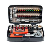 Krino 66012010 Set inserti e bussole 38 pezzi con cricchetto 1/4"